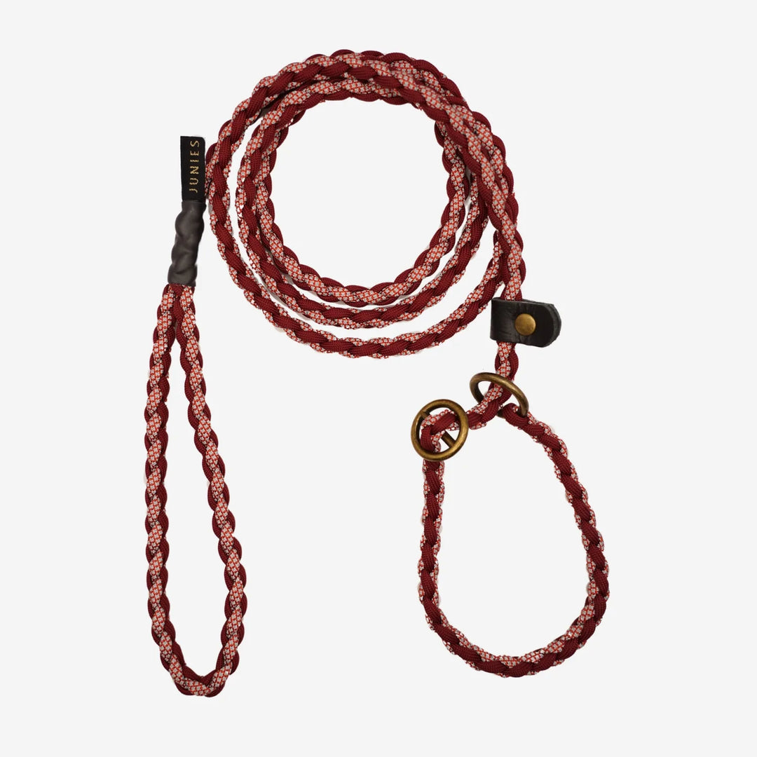 JUNIES Flätat Retrieverkoppel 200 x 0,8 cm Reflex