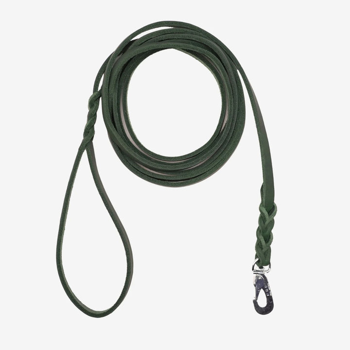 Junies läderkoppel  3 meter dark green #color_dark-green