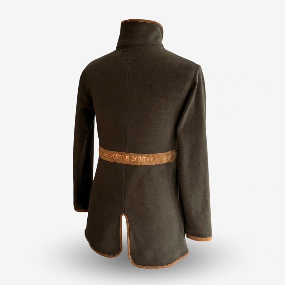 Sporting saint fleecetröja lång khaki  baksida #color_khaki