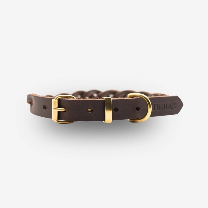 Junies flätat läderhalsband