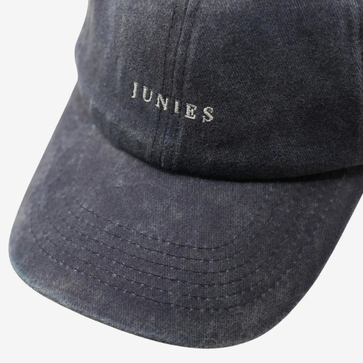 Junies keps stone wash navy närbild #color_navy