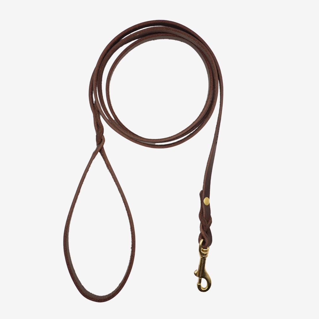junies läderkoppel 2 m med mässing brun läder #color_brown