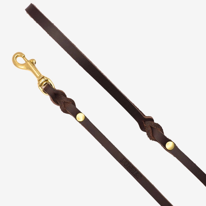 junies läderkoppel 2 m med mässing brun läder #color_brown