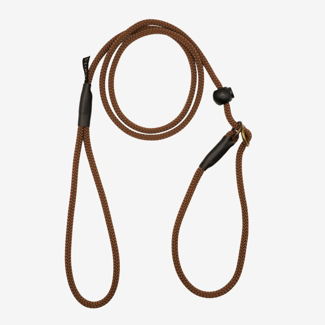 Junies retrieverkoppel 140 x 0,6 cm brown med dubbla stopp #color_brown