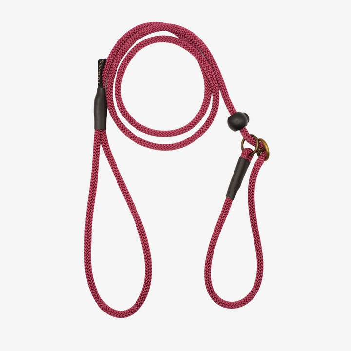 Junies retrieverkoppel 140 x 0,6 cm dark pink med dubbla stopp #color_dark-pink