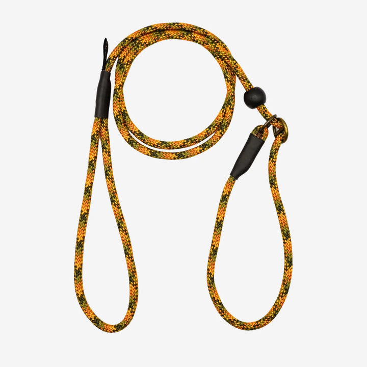Junies retrieverkoppel 140 x 0,6 cm orange camo med dubbla stopp #color_orange-camo