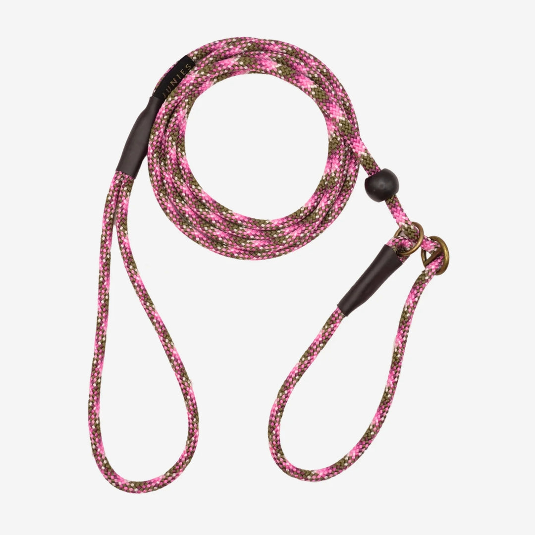 Junies retrieverkoppel 200 x 0,6 cm pink green patterned 