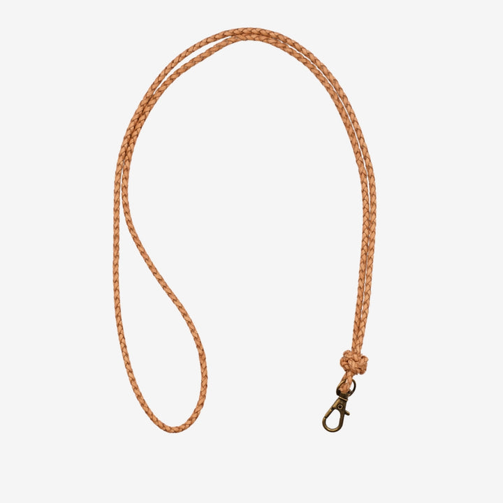Junies visselpipsband flätat läder med knut beige #color_beige